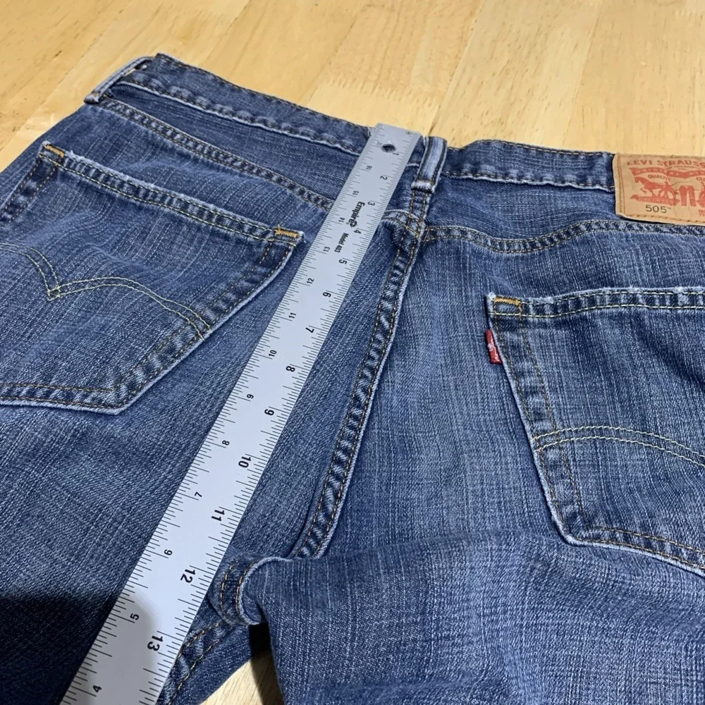 Levi's 505 Regular Fit Straight Leg Jeans Men's Size 36X32 High‎ Rise Denim Blue